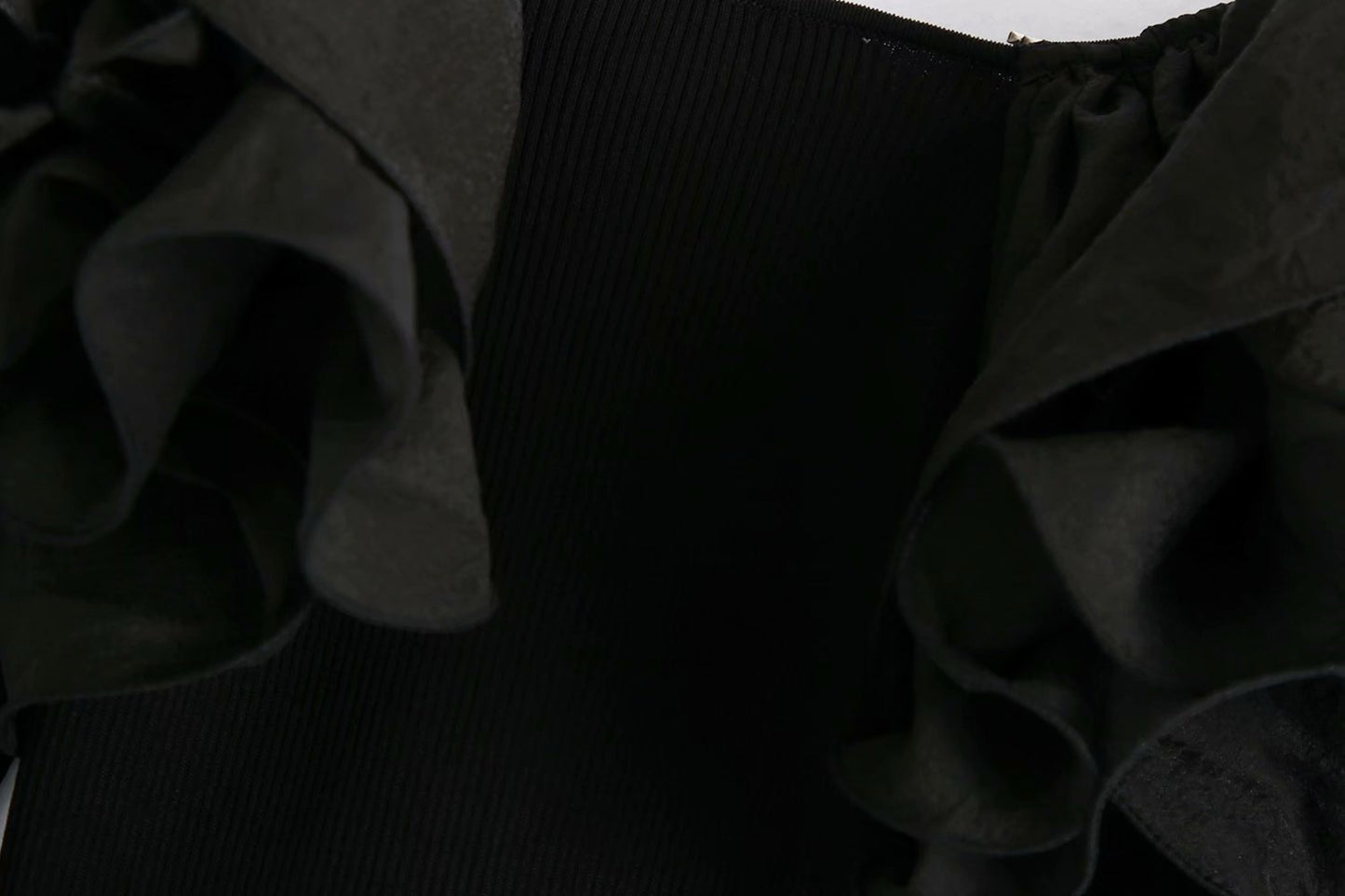 Sexy Black V Neck Knitting Long Sleeves Shirts