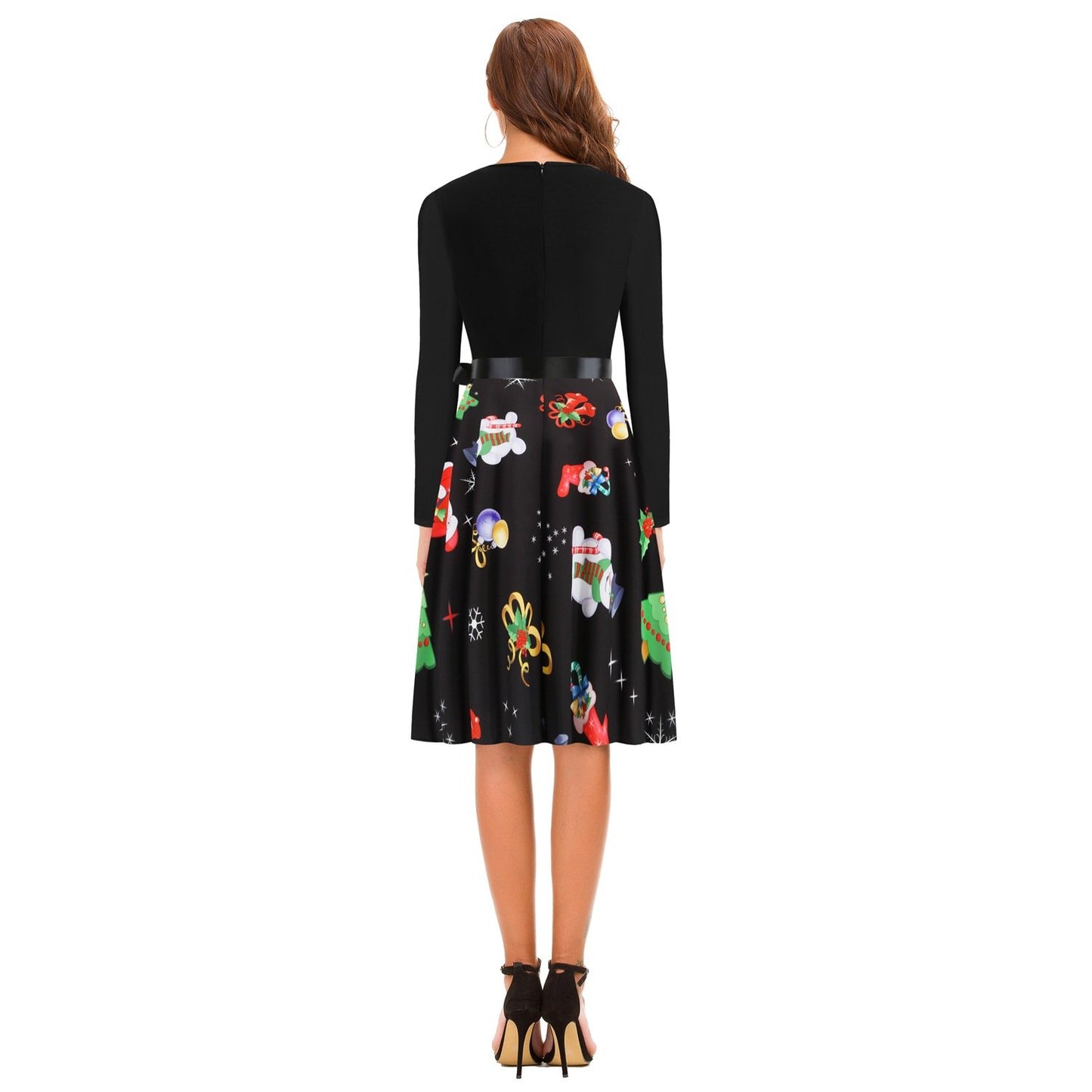 Women Christmas Long Sleeves Vintage Winter Dresses-STYLEGOING