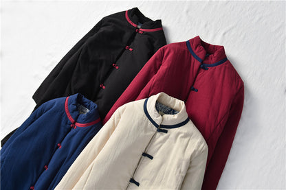 Vintage Cotton Winter Long Overcoats for Women