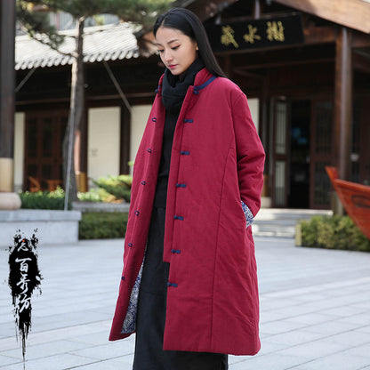 Vintage Cotton Winter Long Overcoats for Women