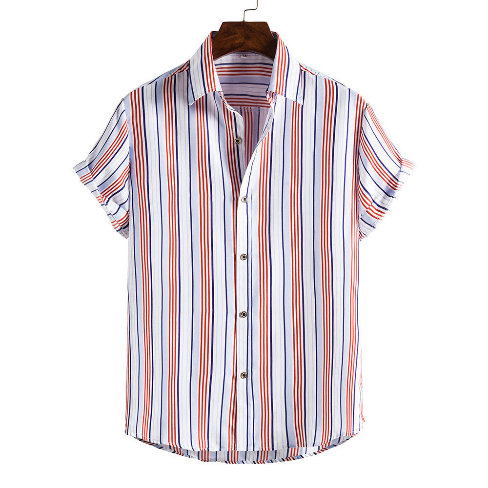 Men's Striped Short Sleeves Summer Beach T Shirts