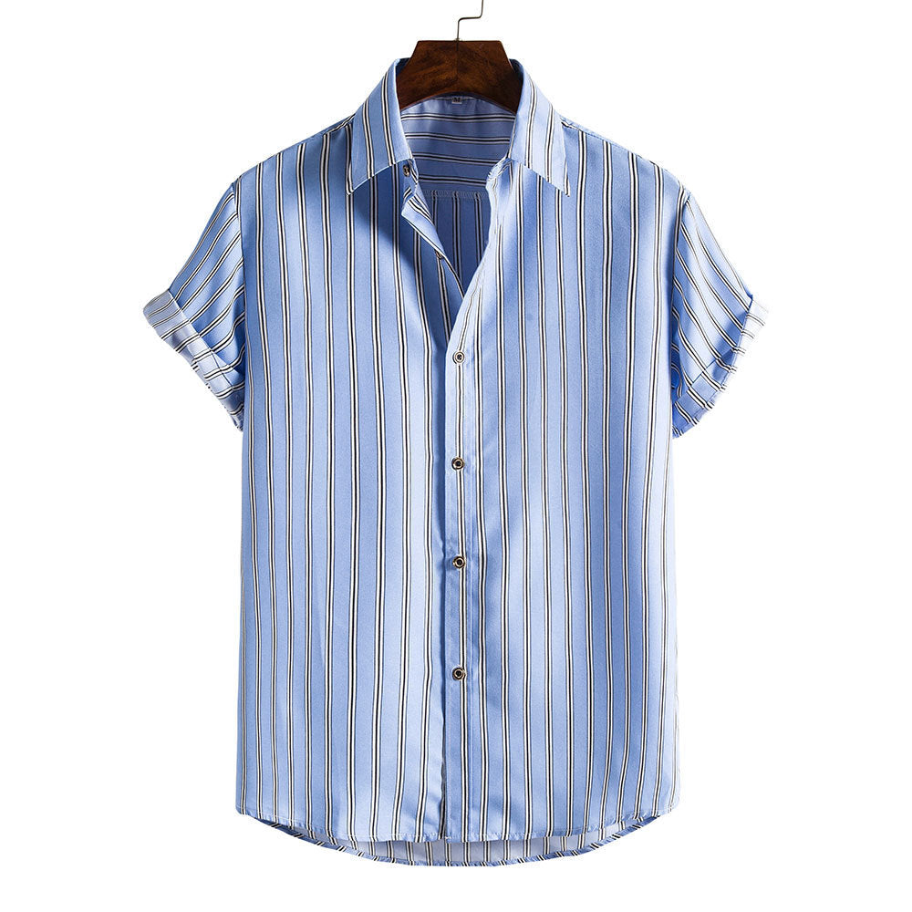 Men's Striped Short Sleeves Summer Beach T Shirts