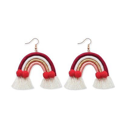 Christmas Design Boho Woven Tassel Earrings