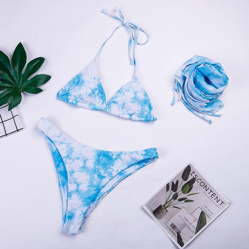 Fashion Floral Print 3pcs Bikini Swimwear-STYLEGOING