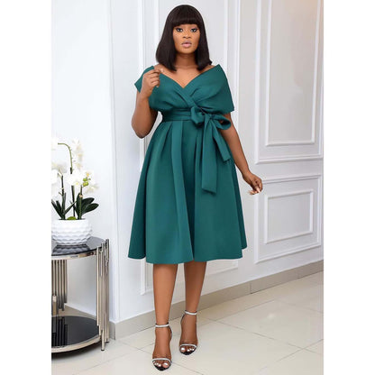 Women Summer Off The Shoulder Party Evening Dresses-STYLEGOING