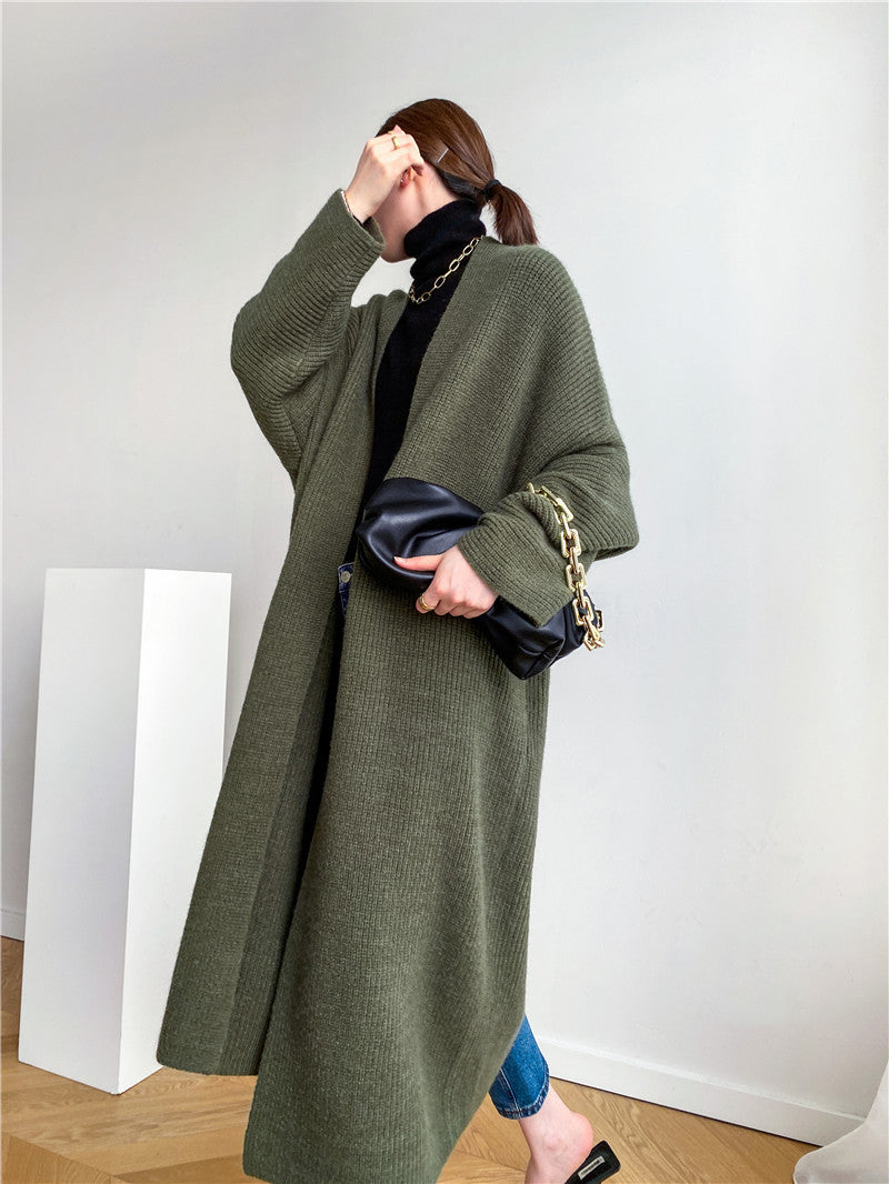 Cozy Lazy Style Long Knitting Overcoats for Women