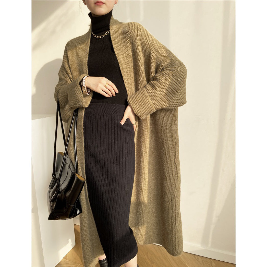 Cozy Lazy Style Long Knitting Overcoats for Women