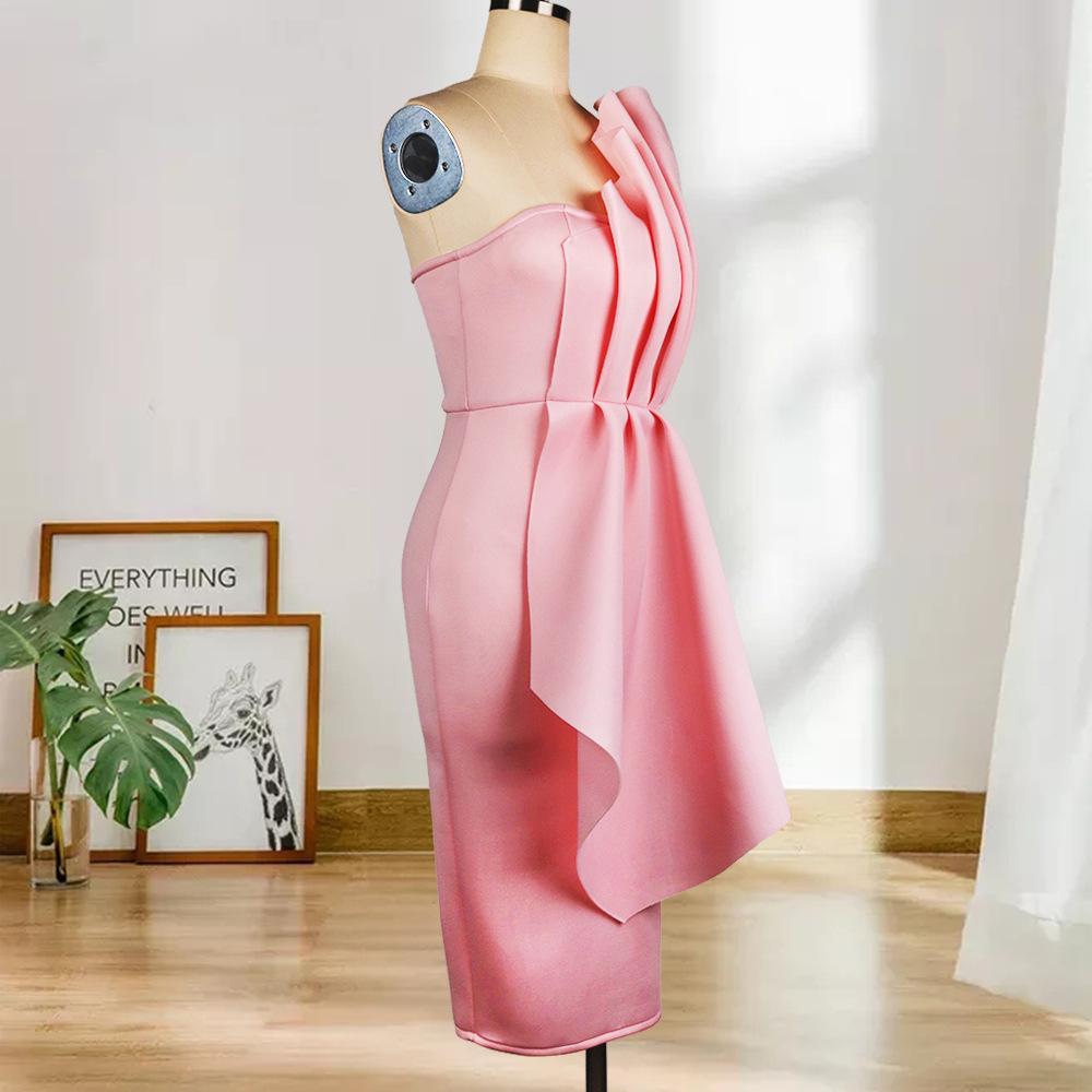 Women Sexy Strapless Ruffled Dresses-STYLEGOING