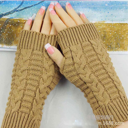 2 Pairs/Set  Winter Knitted Gloves Keep Warm for Women