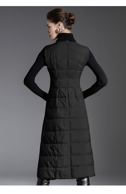 Sleeveless Winter Long Down Vest for Women