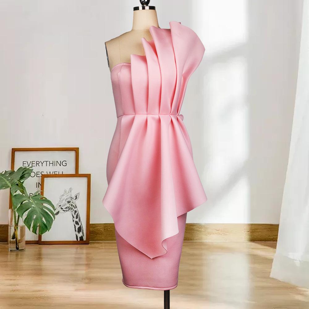 Women Sexy Strapless Ruffled Dresses-STYLEGOING