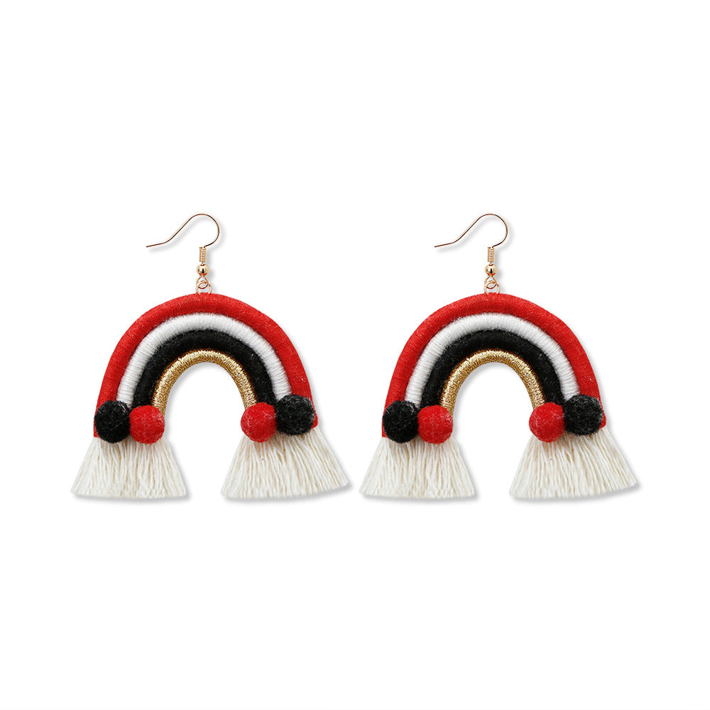 Christmas Design Boho Woven Tassel Earrings