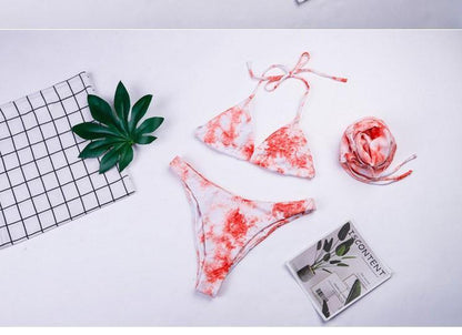 Fashion Floral Print 3pcs Bikini Swimwear-STYLEGOING