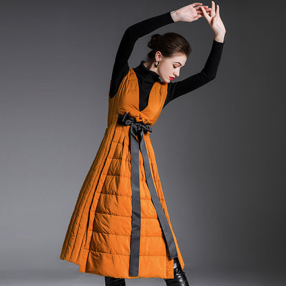 Sleeveless Winter Long Down Vest for Women