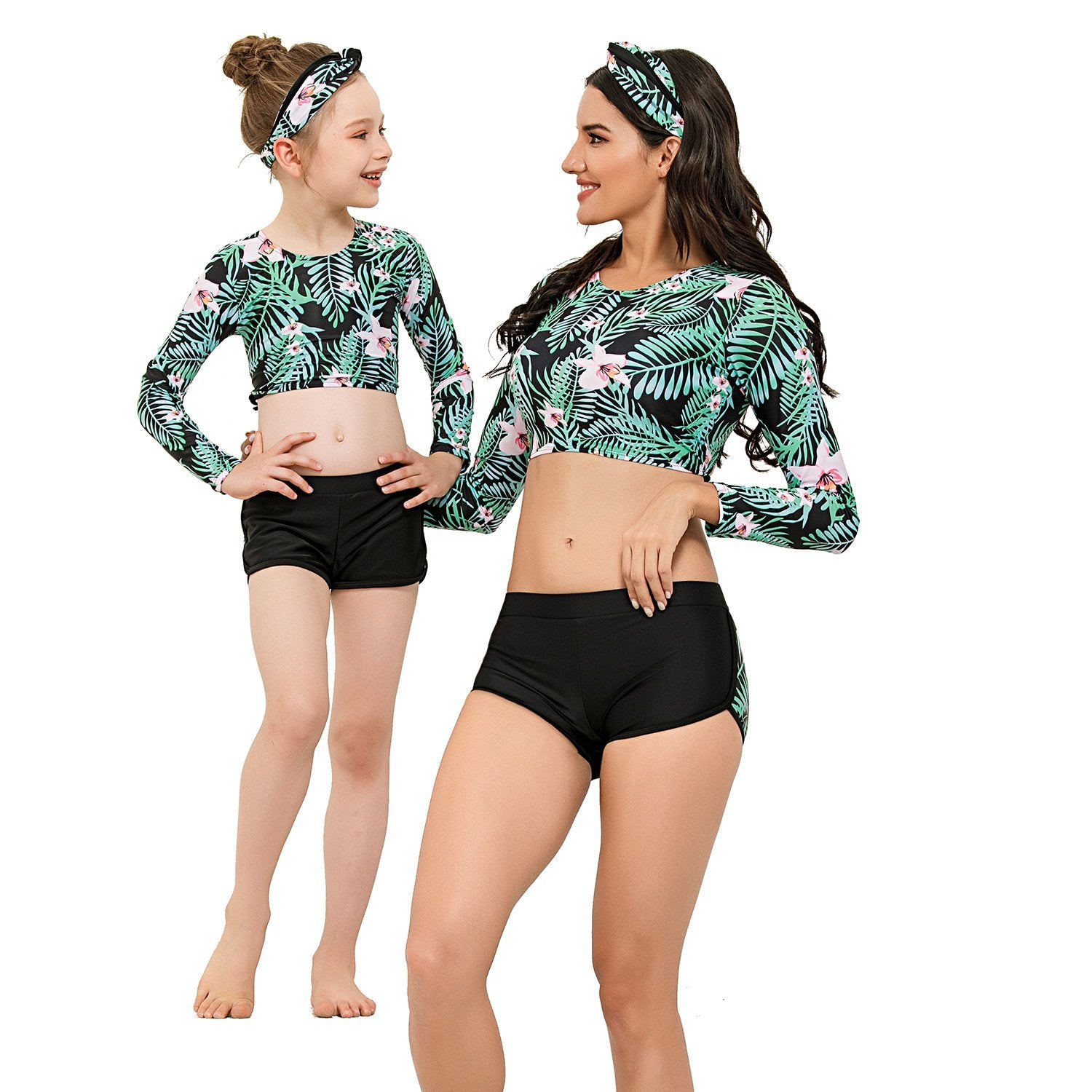Green Parent-child Surf suit Diving Suit-STYLEGOING
