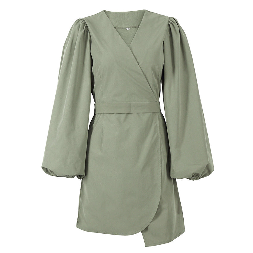 Elegant Long Sleeves Women Short Dresses