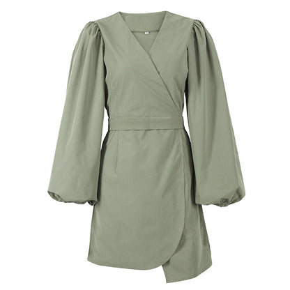 Elegant Long Sleeves Women Short Dresses
