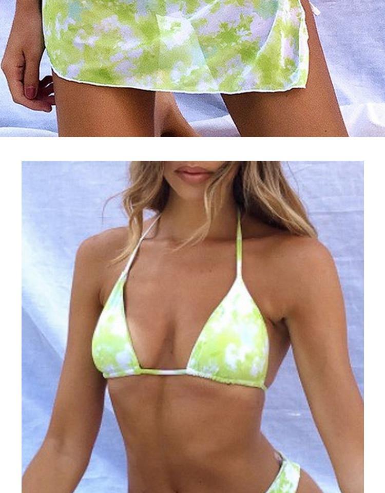 Fashion Floral Print 3pcs Bikini Swimwear-STYLEGOING
