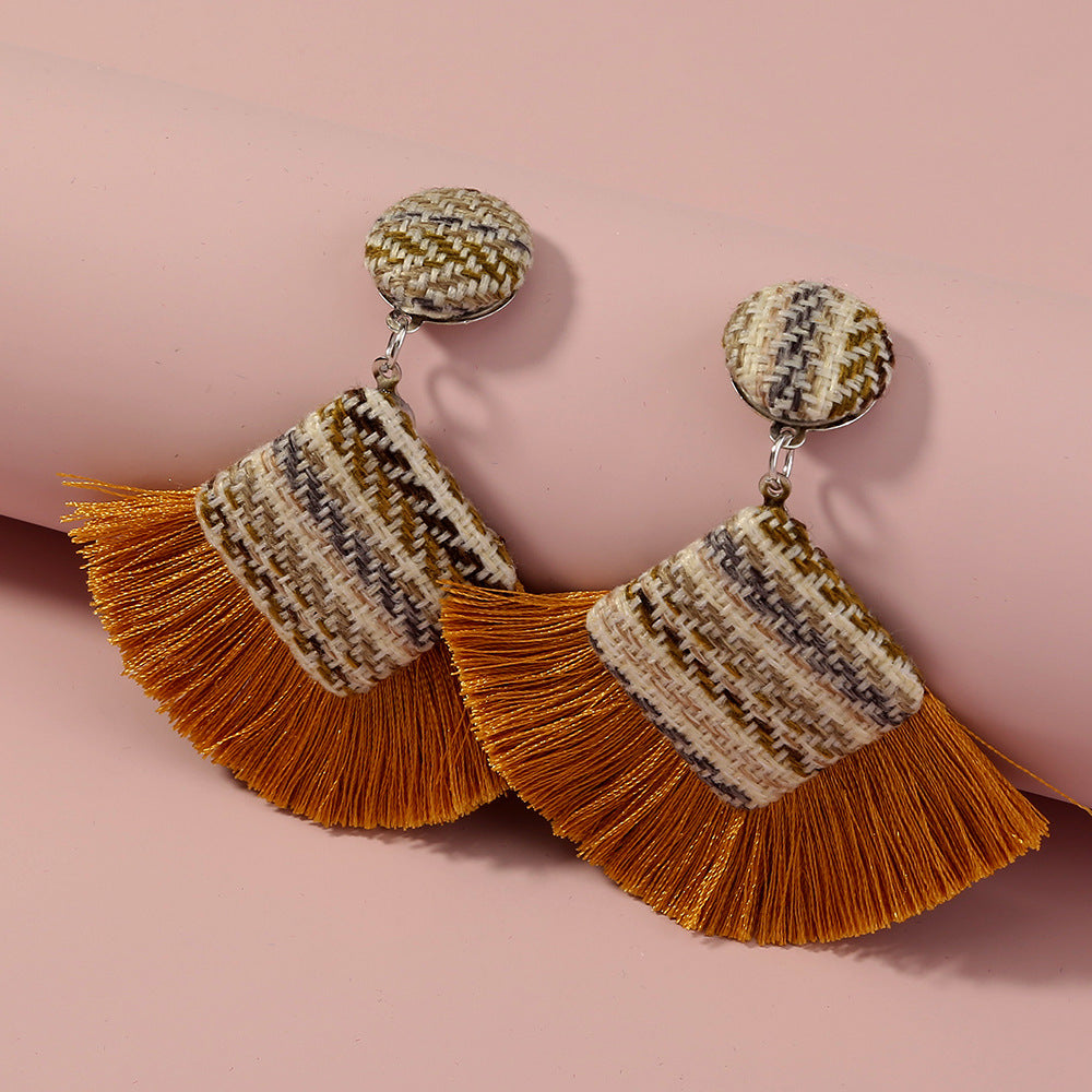 Bohemian Tassels Geometry Deaign Earrings