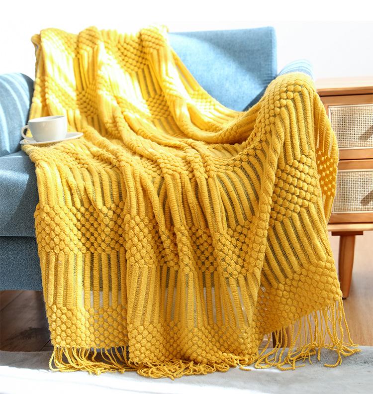 Soft Sofa Blanket with Tassels--Free Shipping at meselling99