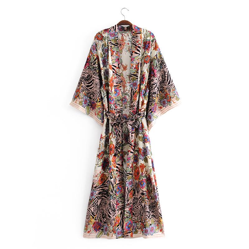 Summer Women Folral Print Kimono-STYLEGOING
