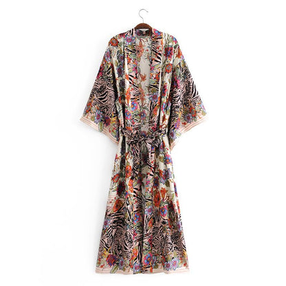 Summer Women Folral Print Kimono-STYLEGOING