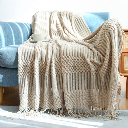 Soft Sofa Blanket with Tassels--Free Shipping at meselling99