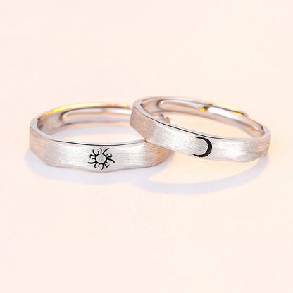 Fashion Moon&sun Design Open End Sliver His and Her Rings
