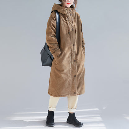 Women Plus Sizes Warm Overcoats with Hats