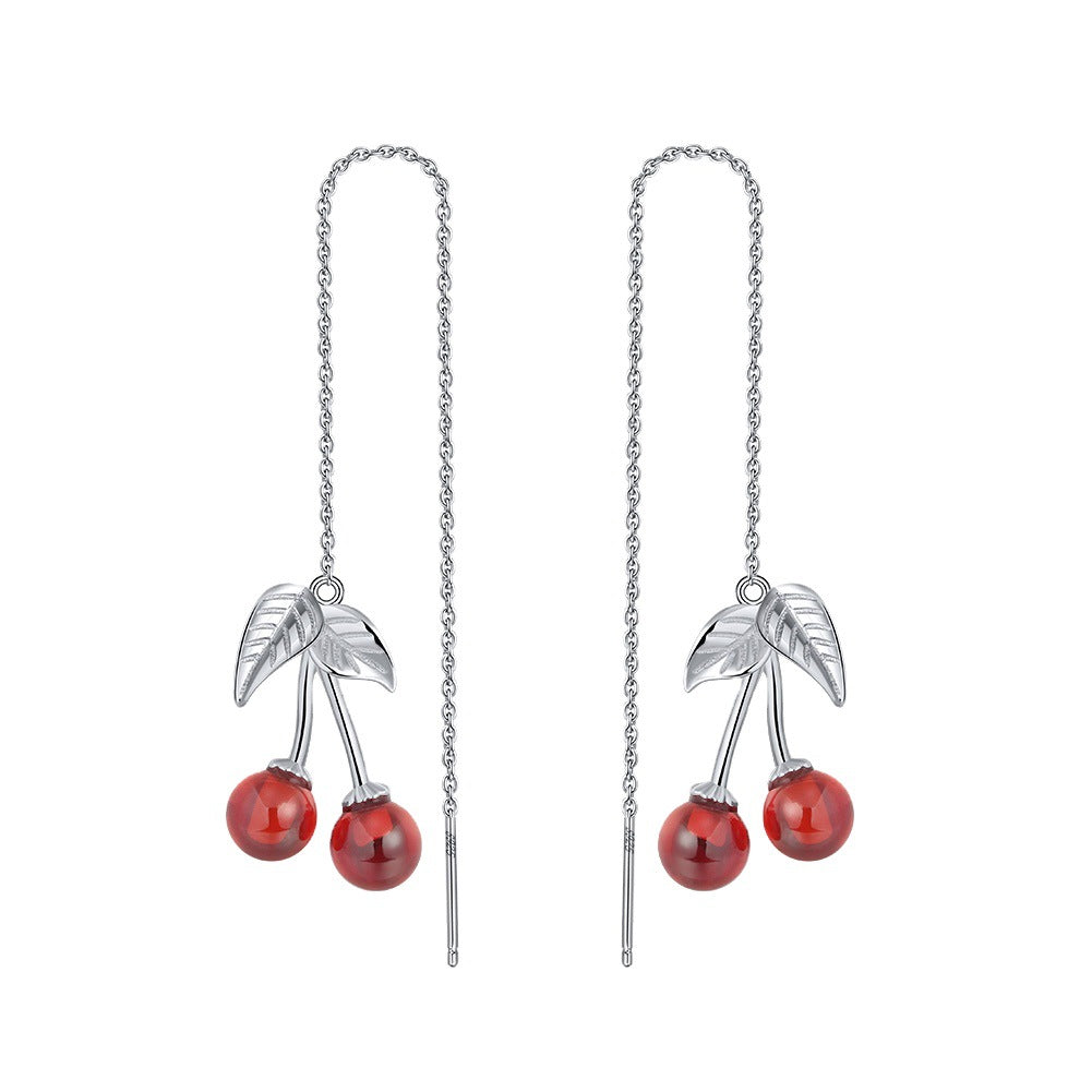 Fashion Sterling Sliver Garnet Earrings for Women