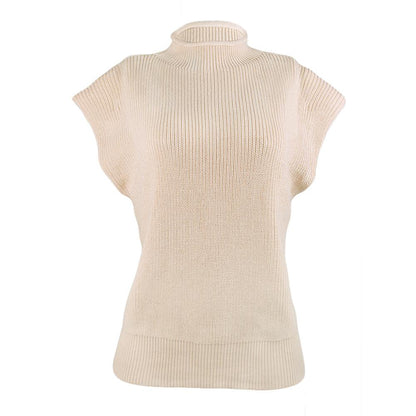 Women High Neck Sleeveless Knitting Top Sweaters