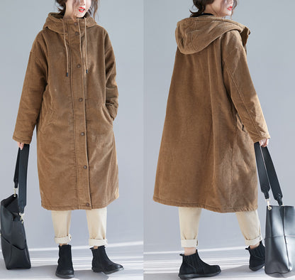 Women Plus Sizes Warm Overcoats with Hats