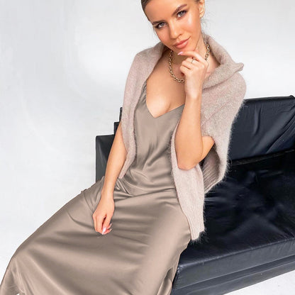 Sexy Satin Spahgetti Straps Women Dresses