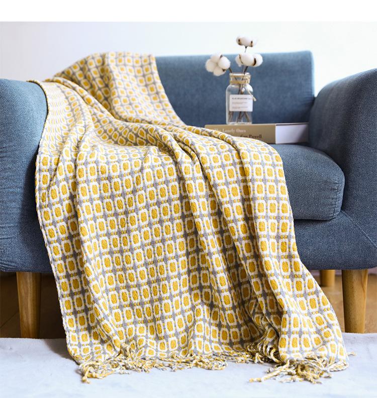 Summer Tassel Small Cozy Blaket-Yellow-130*152+10CM-Free Shipping at meselling99