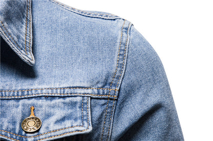 Casual Cotton Denim Cowboy Long Sleeves Denim Jackets