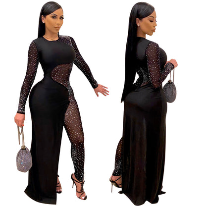 Sexy See Through Rhinestone Night Club Suits-STYLEGOING