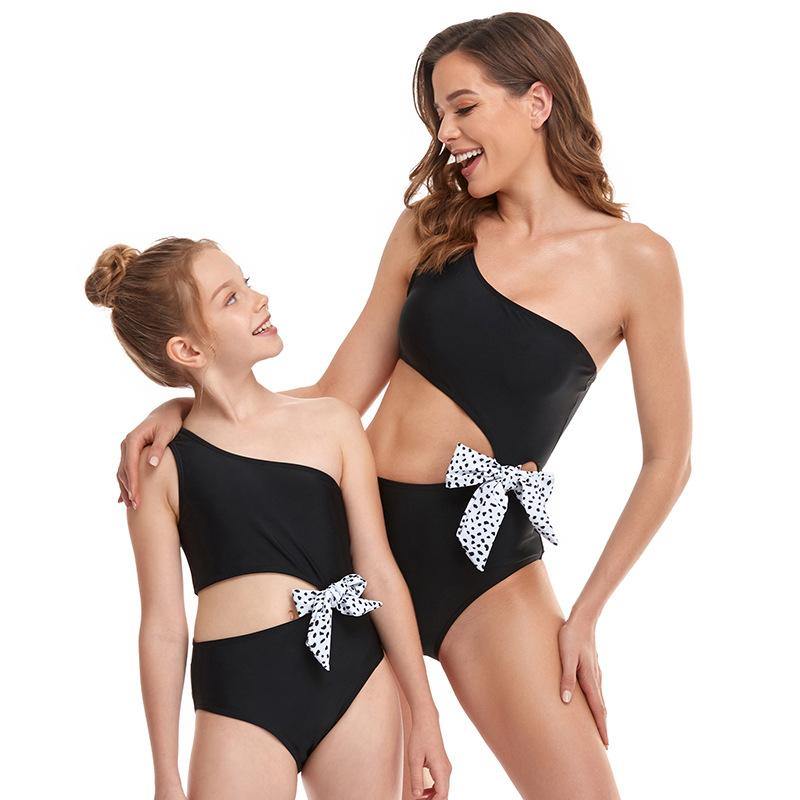 Parent Child Bowknot One Piece Swimwear-STYLEGOING