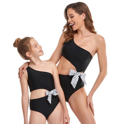 Parent Child Bowknot One Piece Swimwear-STYLEGOING