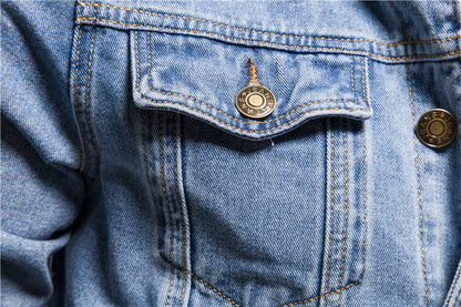 Casual Cotton Denim Cowboy Long Sleeves Denim Jackets