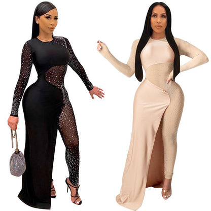 Sexy See Through Rhinestone Night Club Suits-STYLEGOING