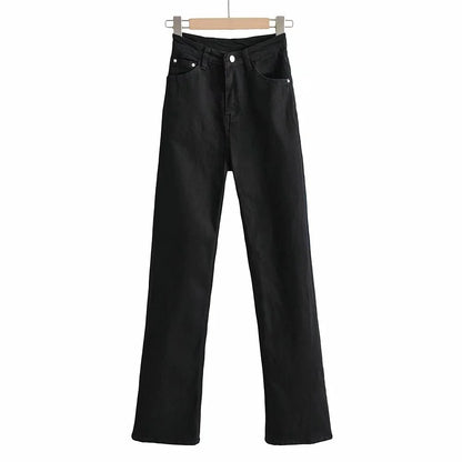 Casual High Waist Trumpet Women Long Jeans