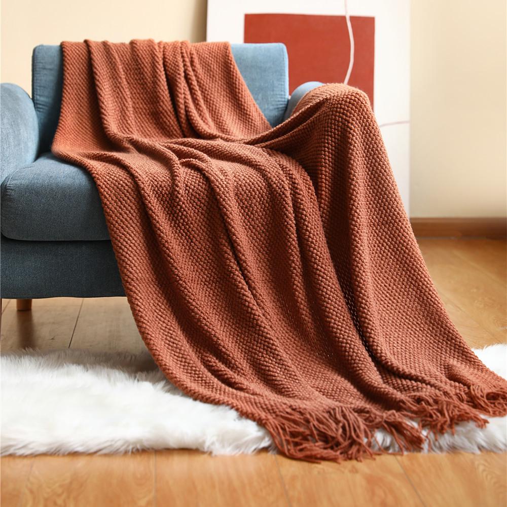 Knitting Pinapple Needle Blanket-Red-127*152+10CM-Free Shipping at meselling99