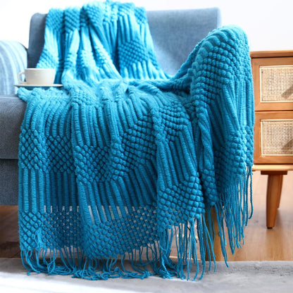 Soft Sofa Blanket with Tassels--Free Shipping at meselling99