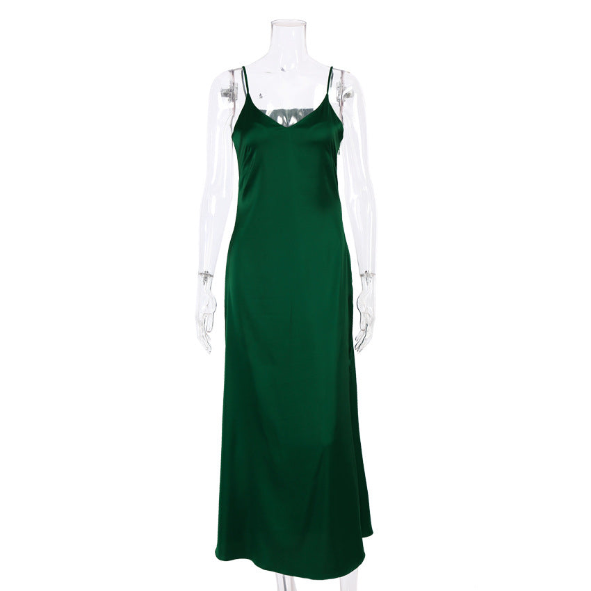 Sexy Satin Spahgetti Straps Women Dresses