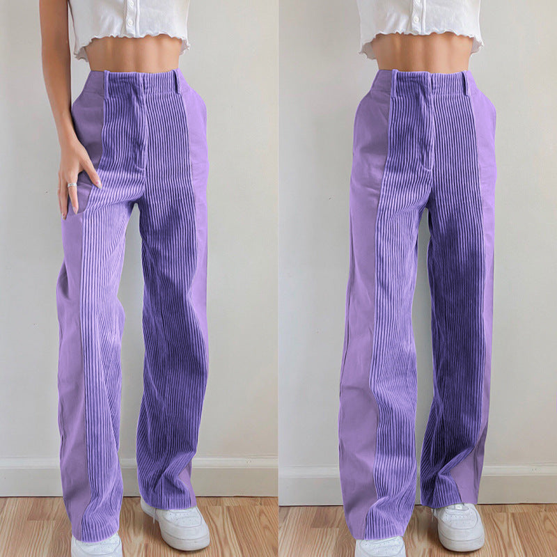 Casual Women's Corduroy Straight Pants