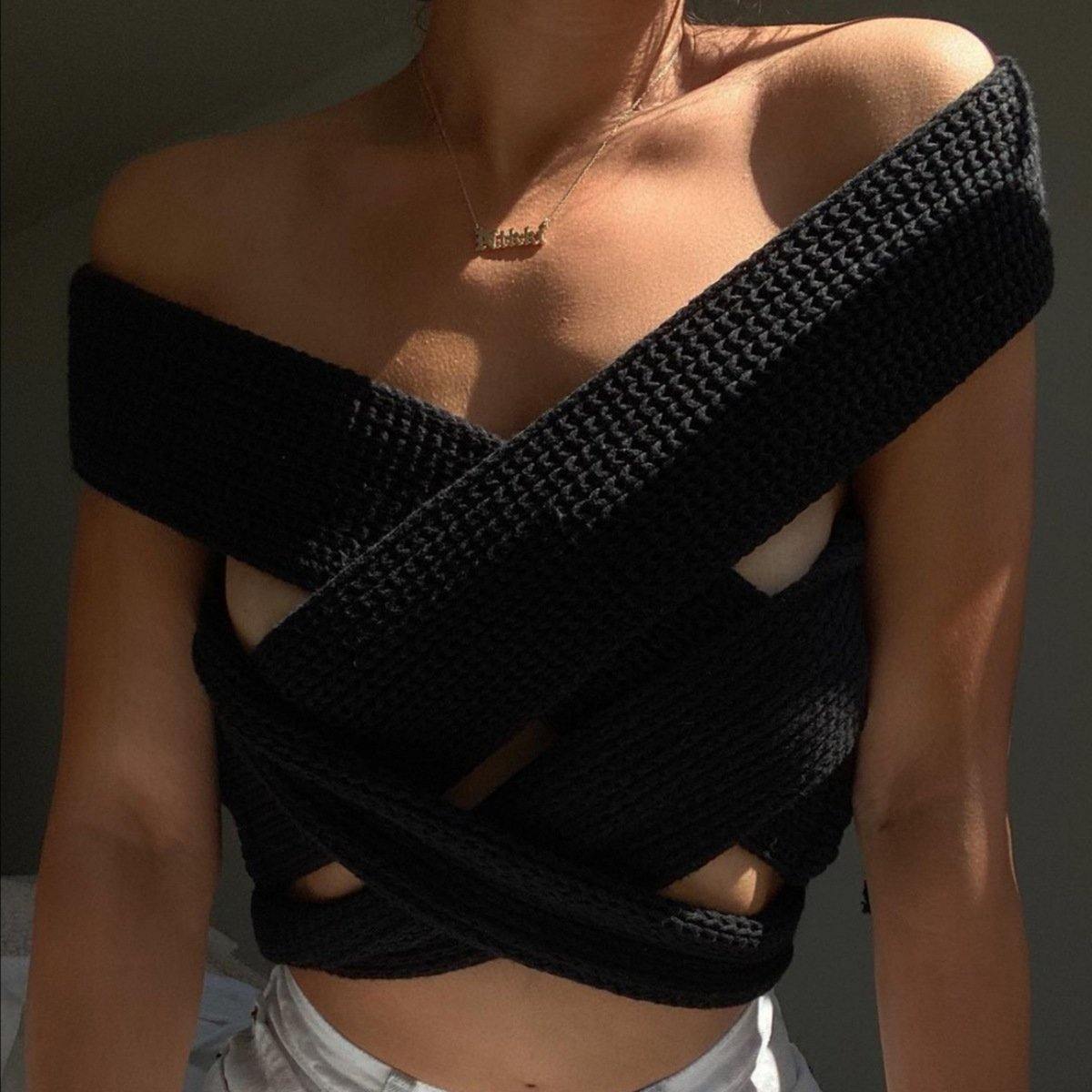 DIY Knitting Bangdage Tops-STYLEGOING