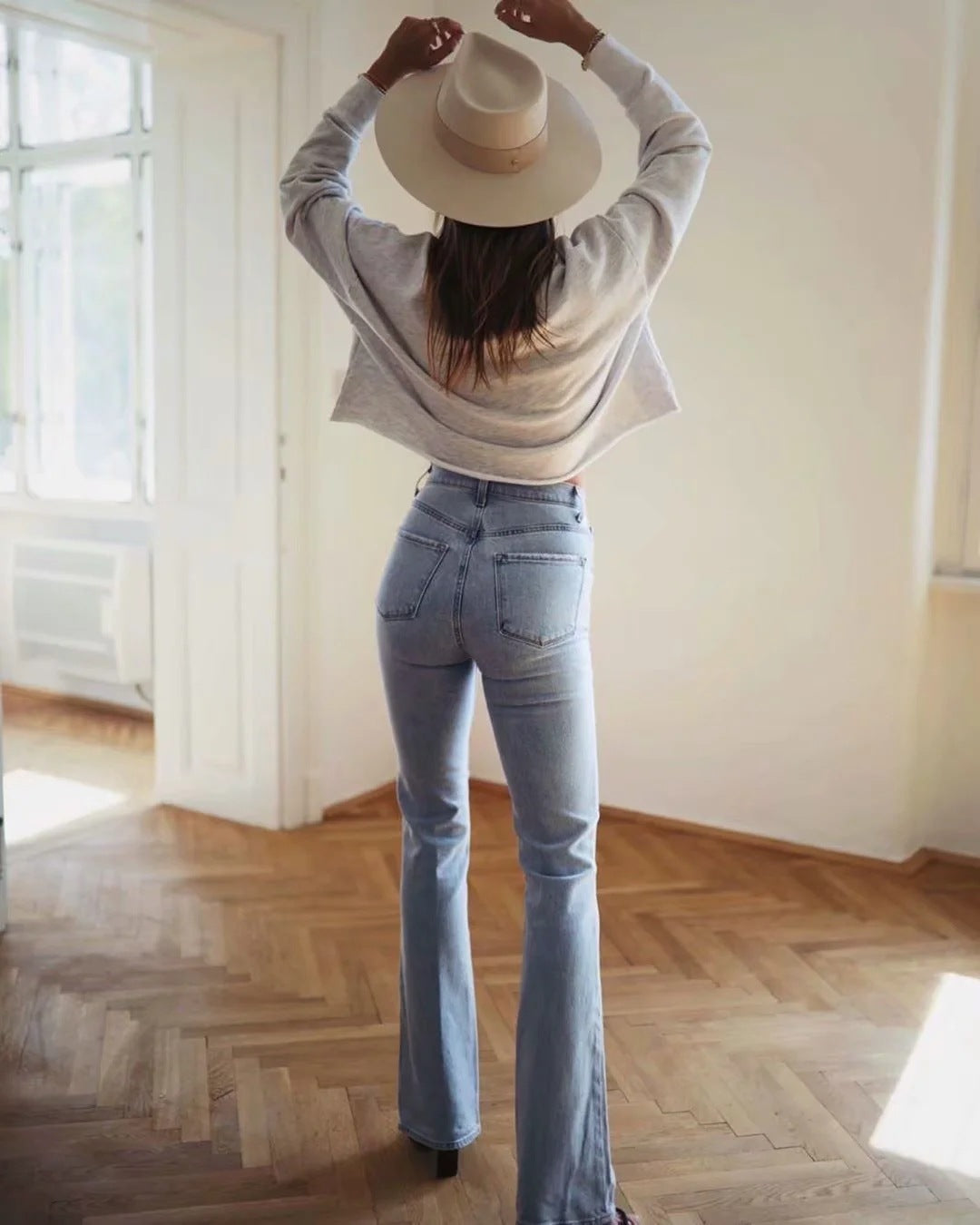 Casual High Waist Trumpet Women Long Jeans