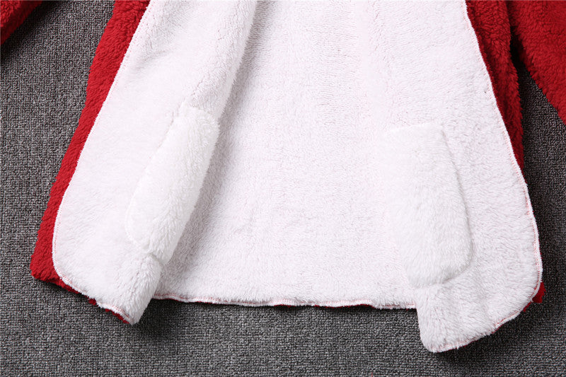Fashion Women Warm Velvet Long Sleeves Overcoats