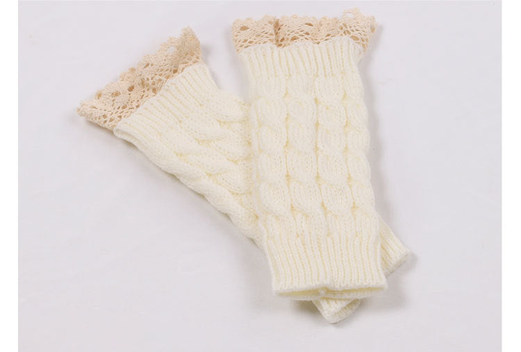 2 Pairs/Set Lovely Finger Less Knitted Gloves for Girl