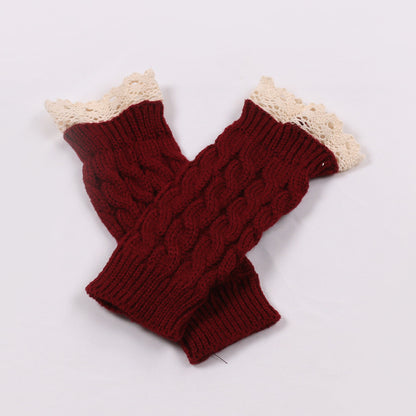 2 Pairs/Set Lovely Finger Less Knitted Gloves for Girl